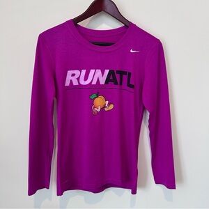 Nike Magenta Long Sleeve Dry Fit Tee RunATL